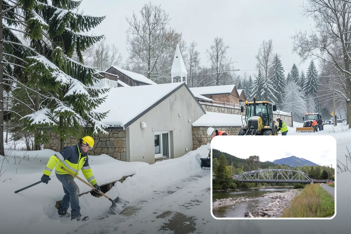 Self-Storage Facility Snow Plowing in Skykomish, King County, WA - Narrow drive aisles cleared wide enough for trucks and trailers