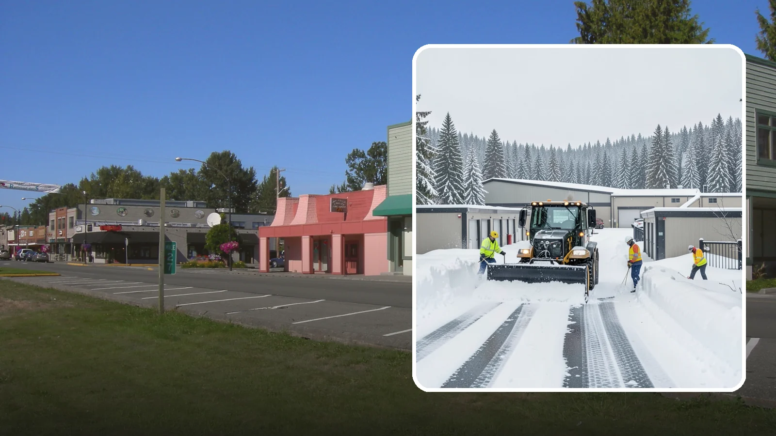 Self-Storage Facility Snow Plowing in Snoqualmie, King County, WA - We plow self-storage drive aisles and gate approaches so customers reach their units and access stays open through a storm.