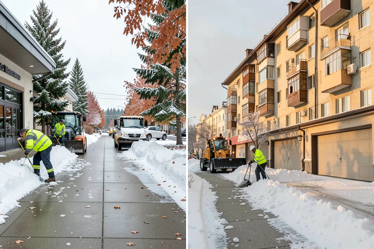 Senior Living Community Deicing in Arlington, Snohomish County, WA - Map resident walkways, courtyards, ramps, and entrances with staff