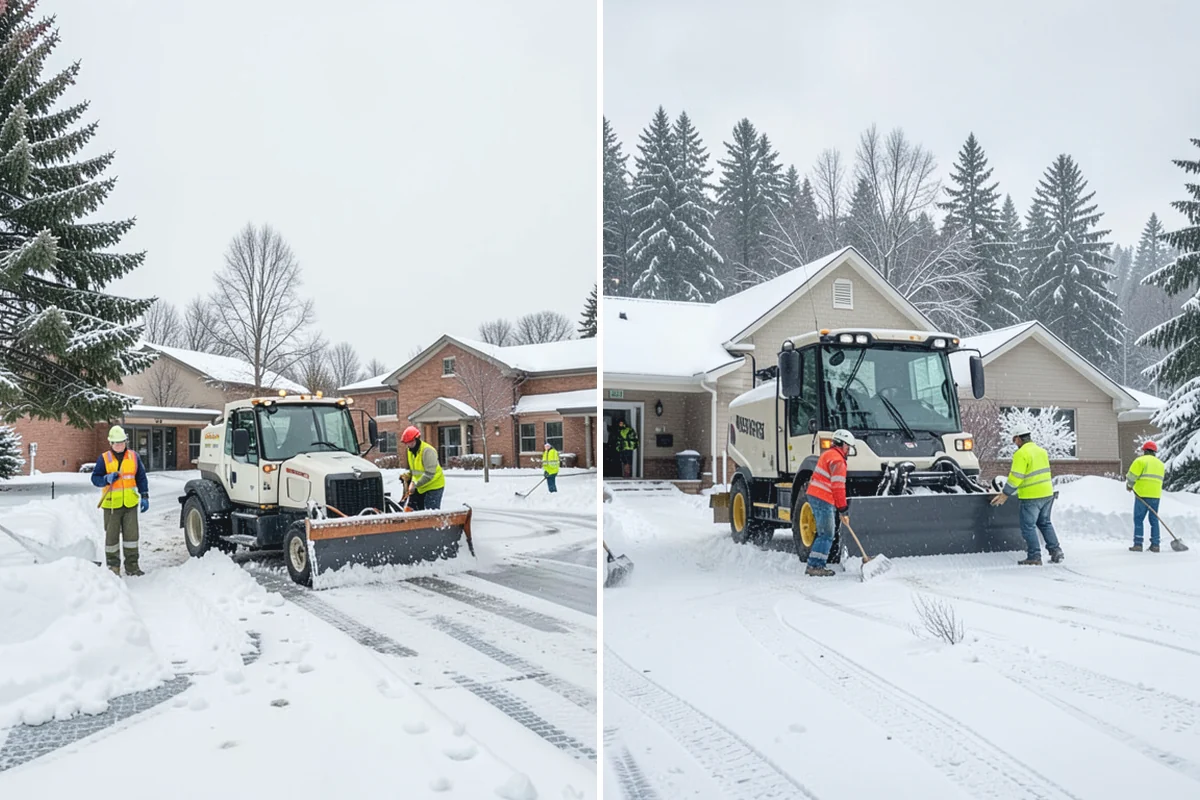 Senior Living Community Deicing in Auburn, King County, WA - Map resident walkways, courtyards, ramps, and entrances with staff