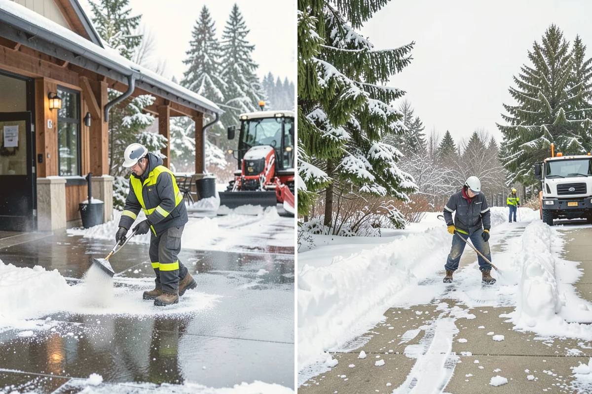 Senior Living Community Deicing in Bellevue, King County, WA - Map resident walkways, courtyards, ramps, and entrances with staff