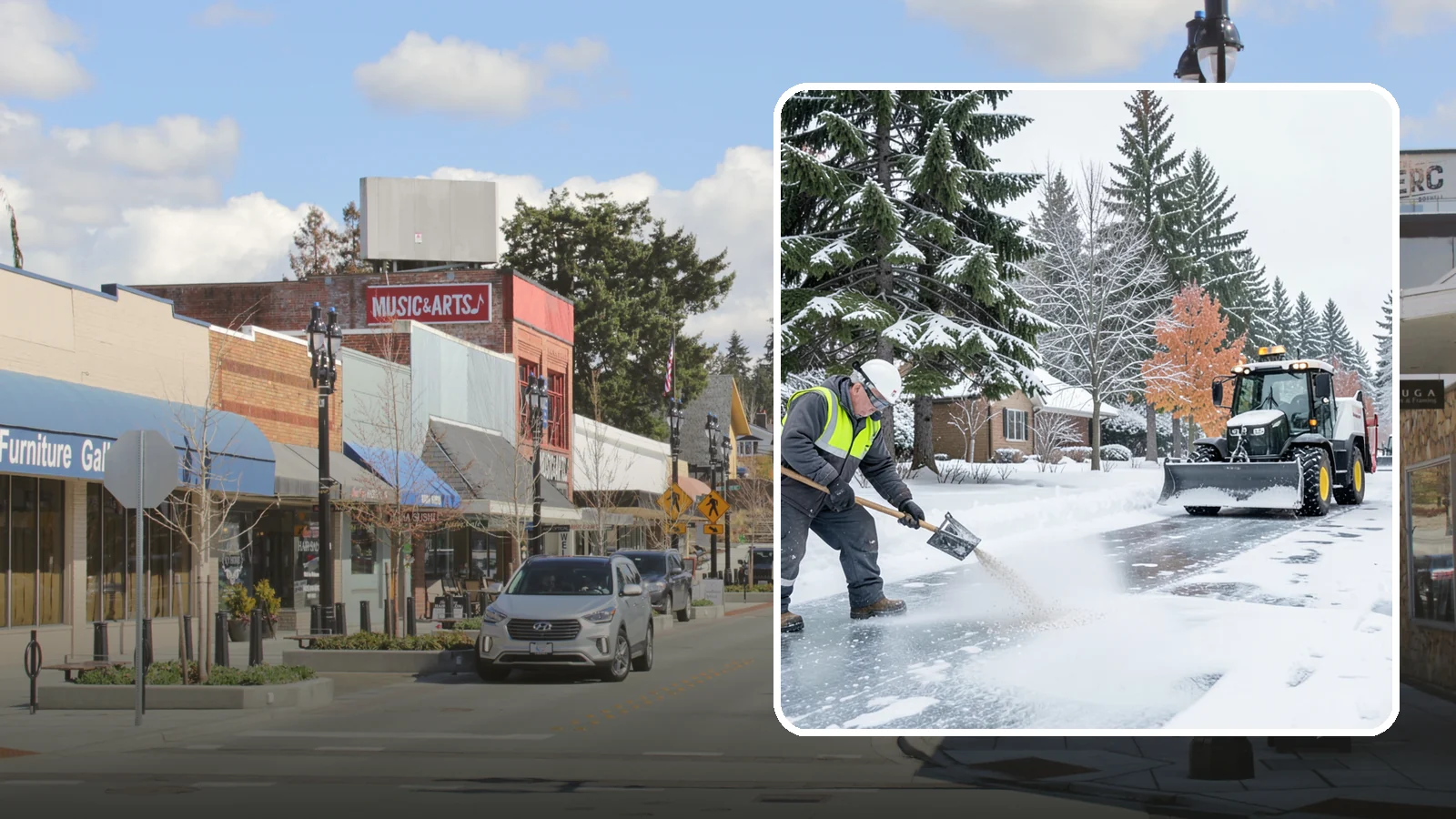 Senior Living Community Deicing in Bothell, King County, WA - Meticulous deicing for senior living communities, where residents' mobility limits make even a thin glaze a serious fall risk.