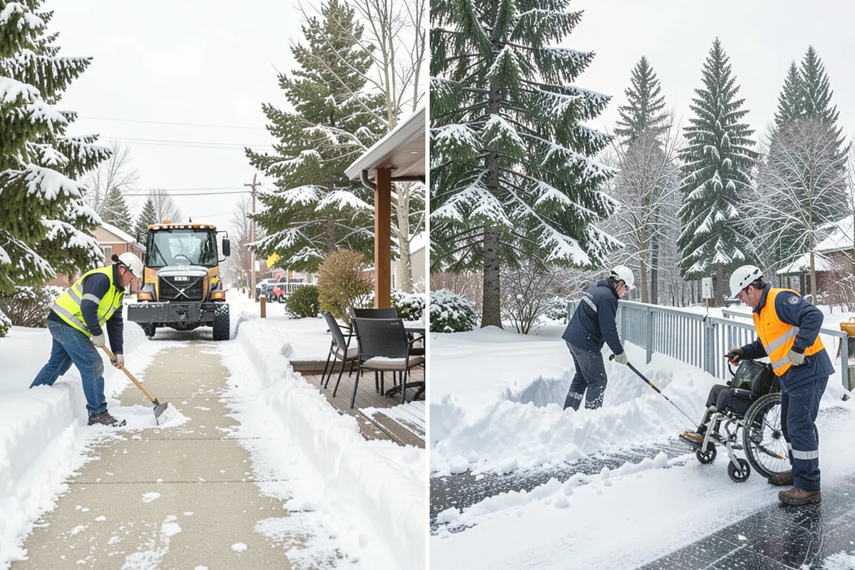 Senior Living Community Deicing in Burlington, Skagit County, WA - Map resident walkways, courtyards, ramps, and entrances with staff