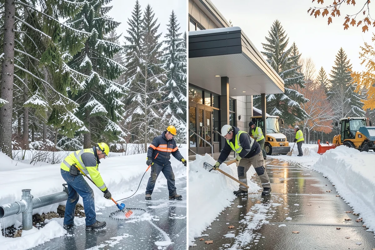 Senior Living Community Deicing in Coupeville, Island County, WA - Map resident walkways, courtyards, ramps, and entrances with staff