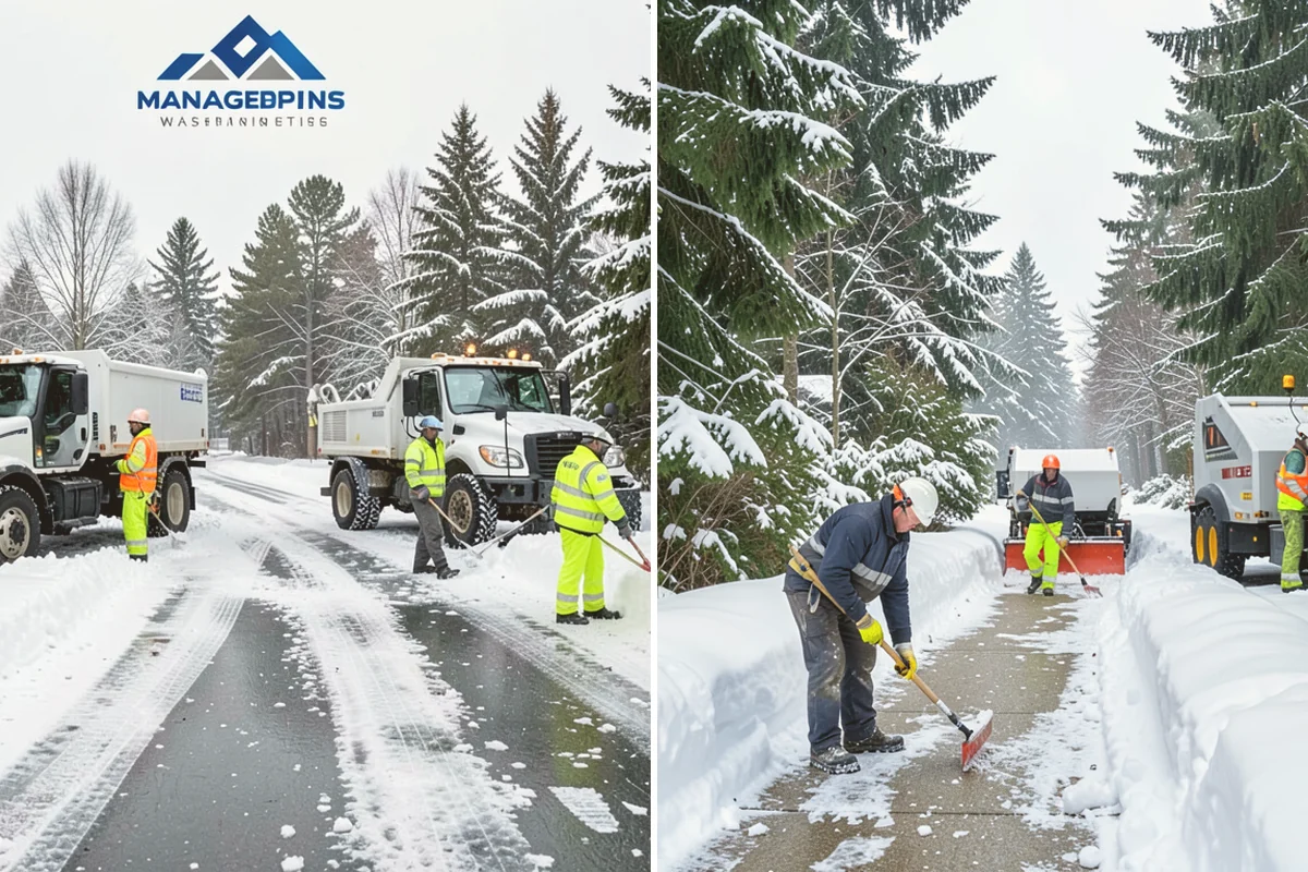 Senior Living Community Deicing in Eatonville, Pierce County, WA - Map resident walkways, courtyards, ramps, and entrances with staff