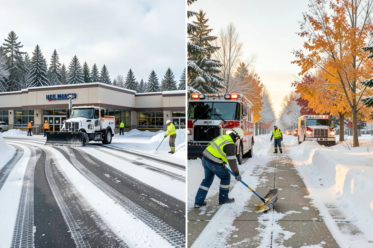 Senior Living Community Deicing in Enumclaw, King County, WA - Map resident walkways, courtyards, ramps, and entrances with staff