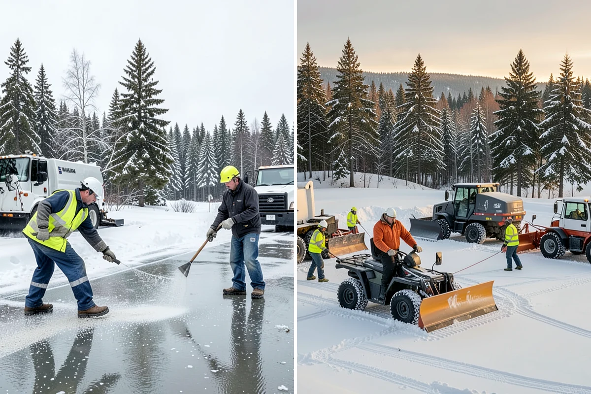Senior Living Community Deicing in Fircrest, Pierce County, WA - Map resident walkways, courtyards, ramps, and entrances with staff