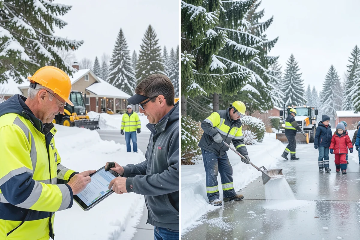 Senior Living Community Deicing in Granite Falls, Snohomish County, WA - Map resident walkways, courtyards, ramps, and entrances with staff
