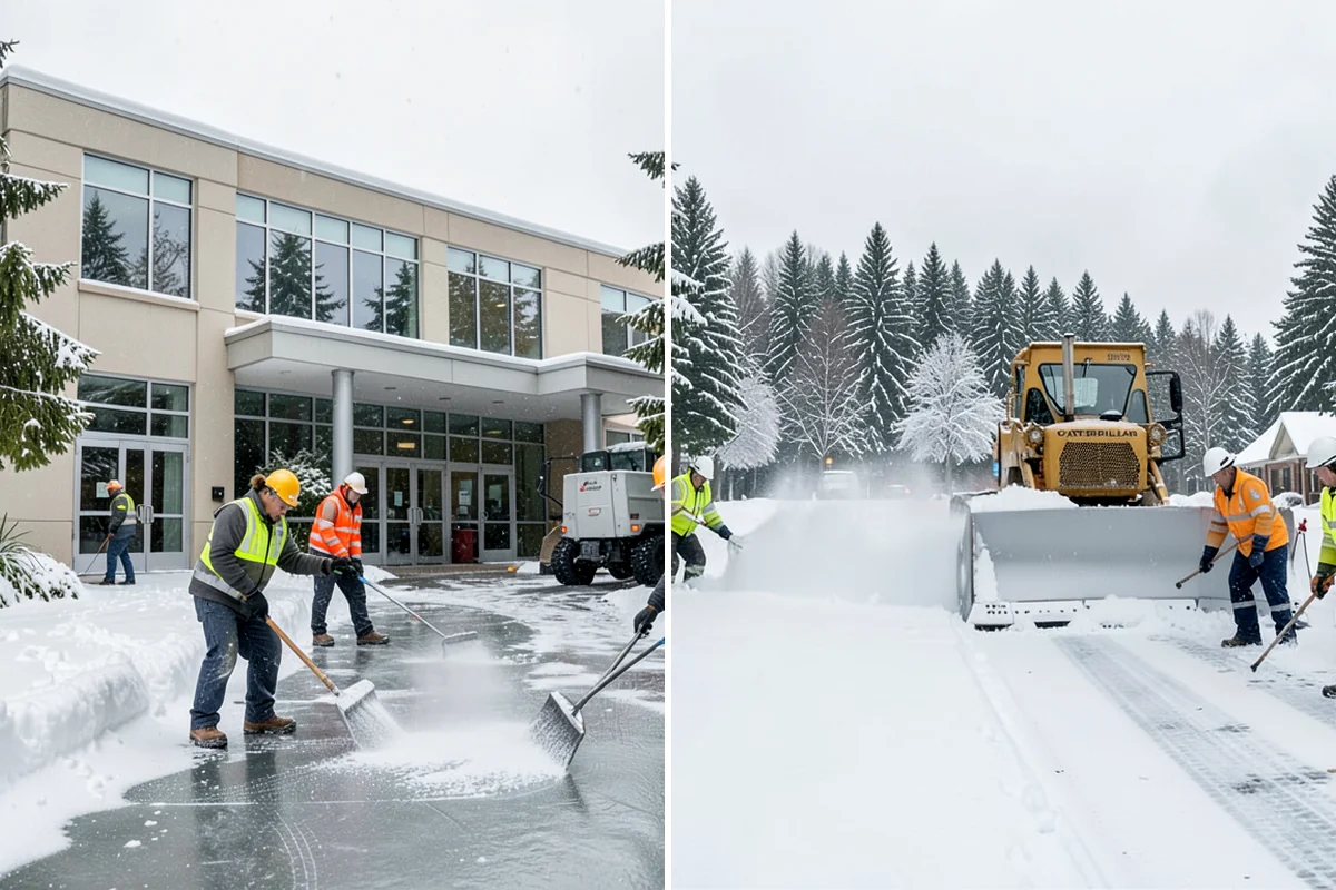 Senior Living Community Deicing in Hunts Point, King County, WA - Map resident walkways, courtyards, ramps, and entrances with staff