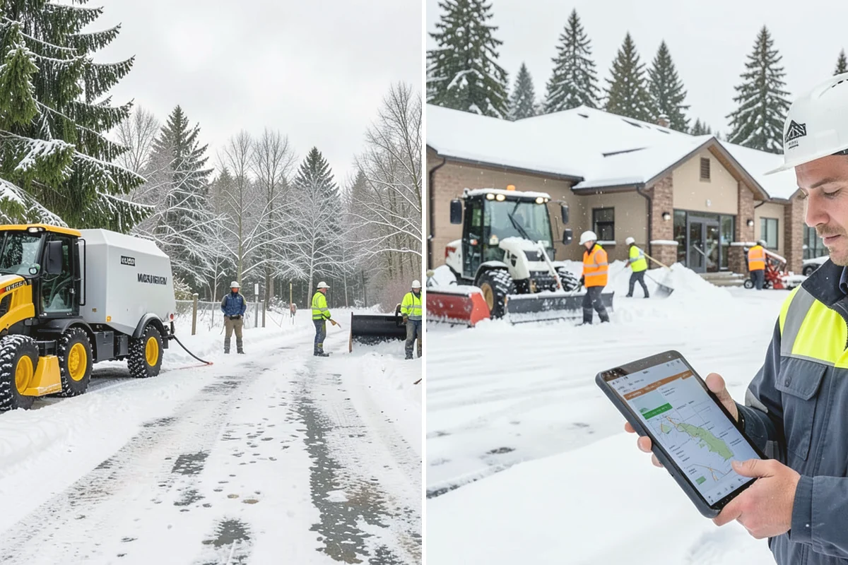 Senior Living Community Deicing in Issaquah, King County, WA - Map resident walkways, courtyards, ramps, and entrances with staff