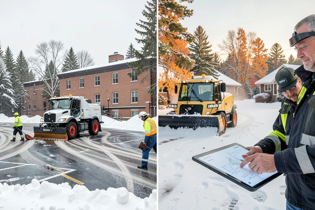 Senior Living Community Deicing in Lake Forest Park, King County, WA - Map resident walkways, courtyards, ramps, and entrances with staff