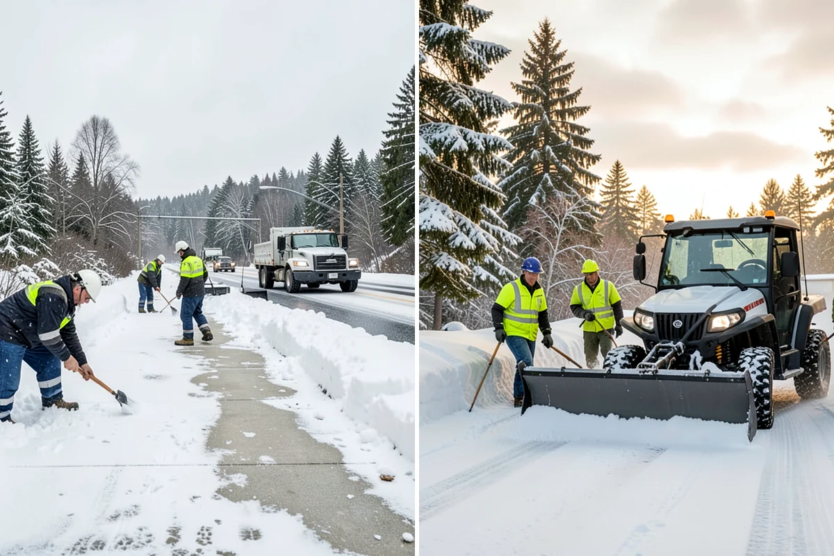 Senior Living Community Deicing in Maple Valley, King County, WA - Map resident walkways, courtyards, ramps, and entrances with staff