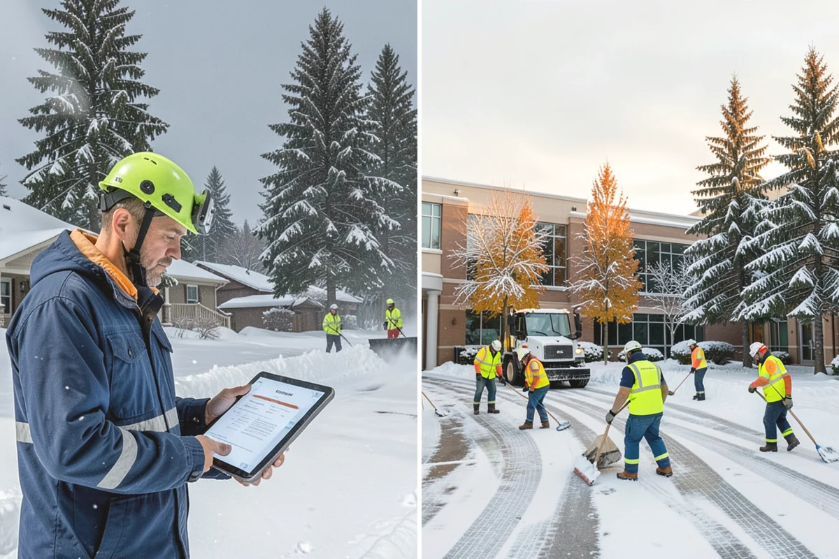 Senior Living Community Deicing in Mill Creek, Snohomish County, WA - Map resident walkways, courtyards, ramps, and entrances with staff