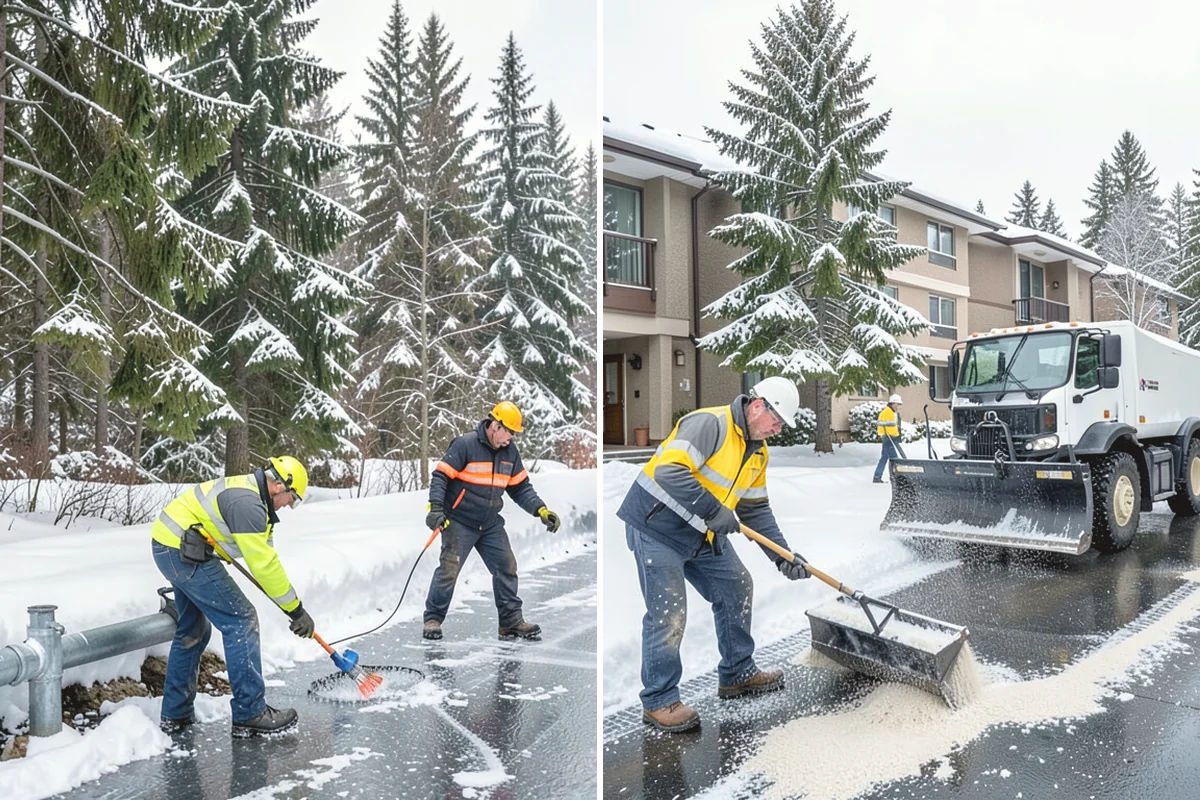 Senior Living Community Deicing in Mukilteo, Snohomish County, WA - Map resident walkways, courtyards, ramps, and entrances with staff