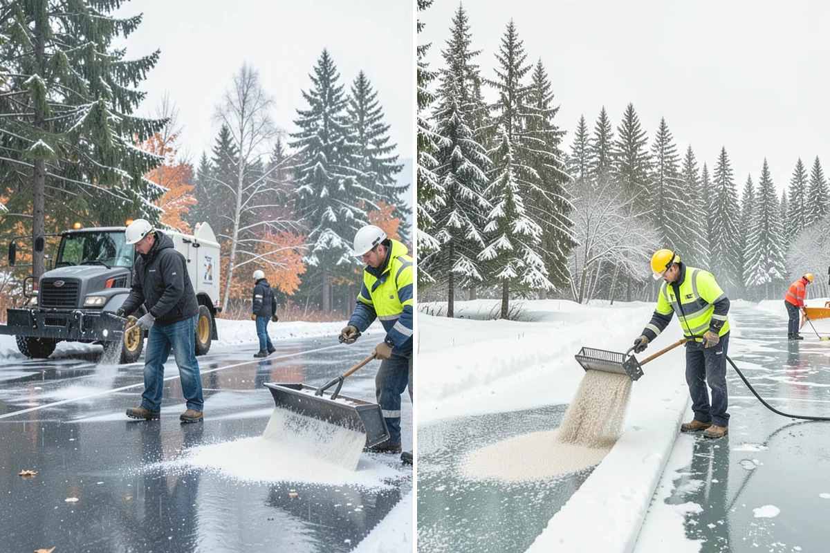 Senior Living Community Deicing in North Bend, King County, WA - Map resident walkways, courtyards, ramps, and entrances with staff