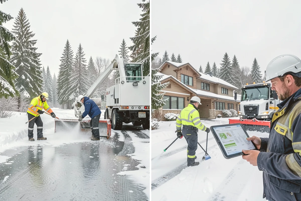 Senior Living Community Deicing in Stanwood, Snohomish County, WA - Map resident walkways, courtyards, ramps, and entrances with staff