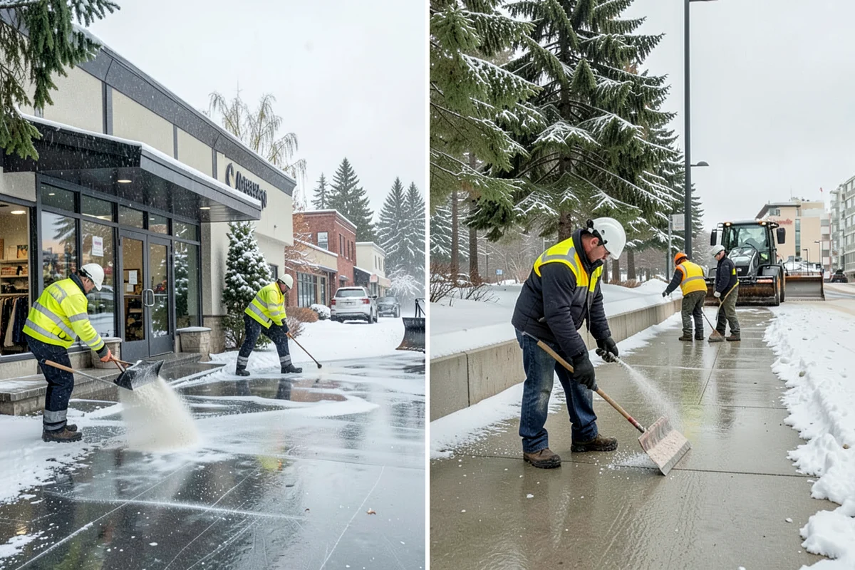 Senior Living Community Parking Lot Snow Removal in Arlington, Snohomish County, WA - Identify ambulance routes, ADA spaces, and covered entries with staff