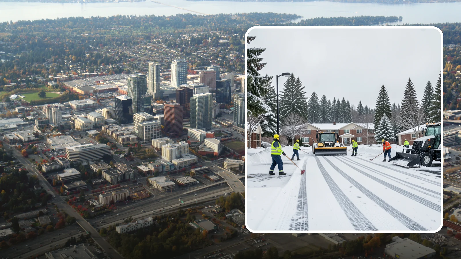 Senior Living Community Parking Lot Snow Removal in Bellevue, King County, WA - We clear senior living lots with extra care for residents, visitors, and ambulances during Western Washington winters.