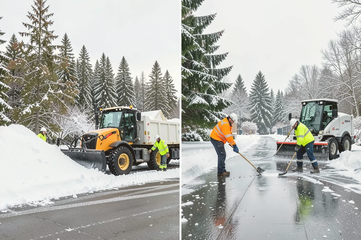 Senior Living Community Parking Lot Snow Removal in Bellevue, King County, WA - Identify ambulance routes, ADA spaces, and covered entries with staff