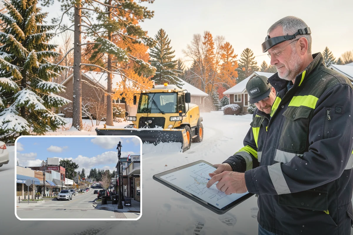 Senior Living Community Parking Lot Snow Removal in Bothell, King County, WA - Residents and visitors cross cleared, deiced surfaces to reduce falls
