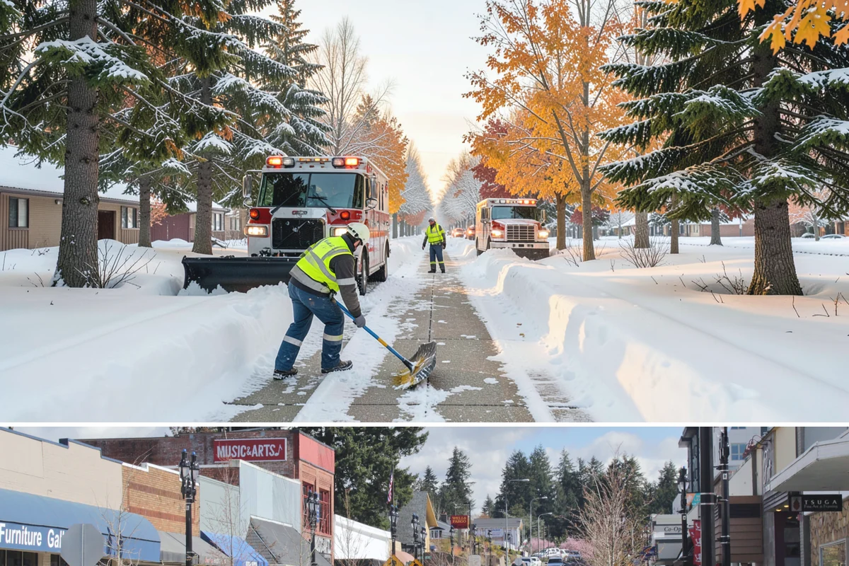 Senior Living Community Parking Lot Snow Removal in Bothell, King County, WA - Senior living lots in the Puget Sound region need the most careful service from December through February, when freeze-thaw ice...