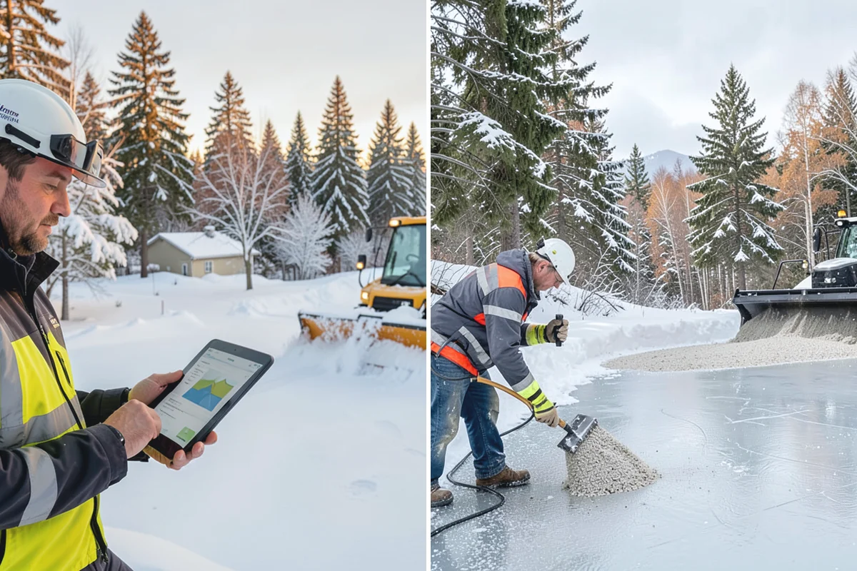 Senior Living Community Parking Lot Snow Removal in Buckley, Pierce County, WA - Identify ambulance routes, ADA spaces, and covered entries with staff