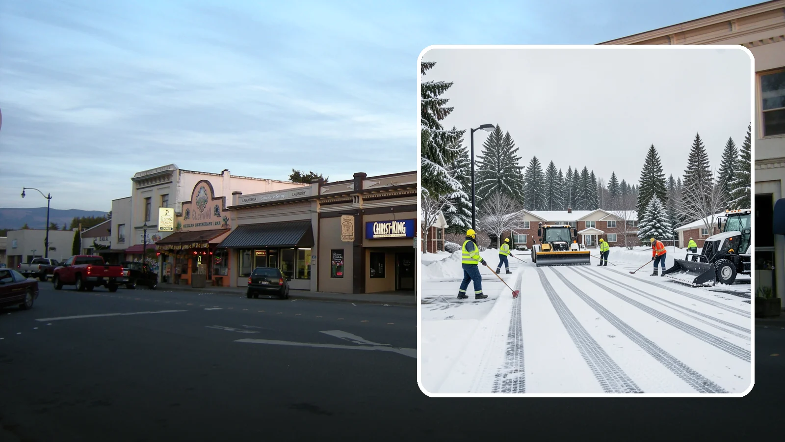 Senior Living Community Parking Lot Snow Removal in Burlington, Skagit County, WA - We clear senior living lots with extra care for residents, visitors, and ambulances during Western Washington winters.