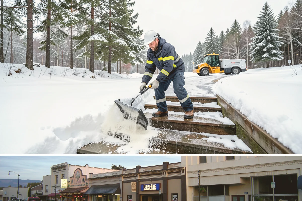 Senior Living Community Parking Lot Snow Removal in Burlington, Skagit County, WA - Senior living lots in the Puget Sound region need the most careful service from December through February, when freeze-thaw ice...