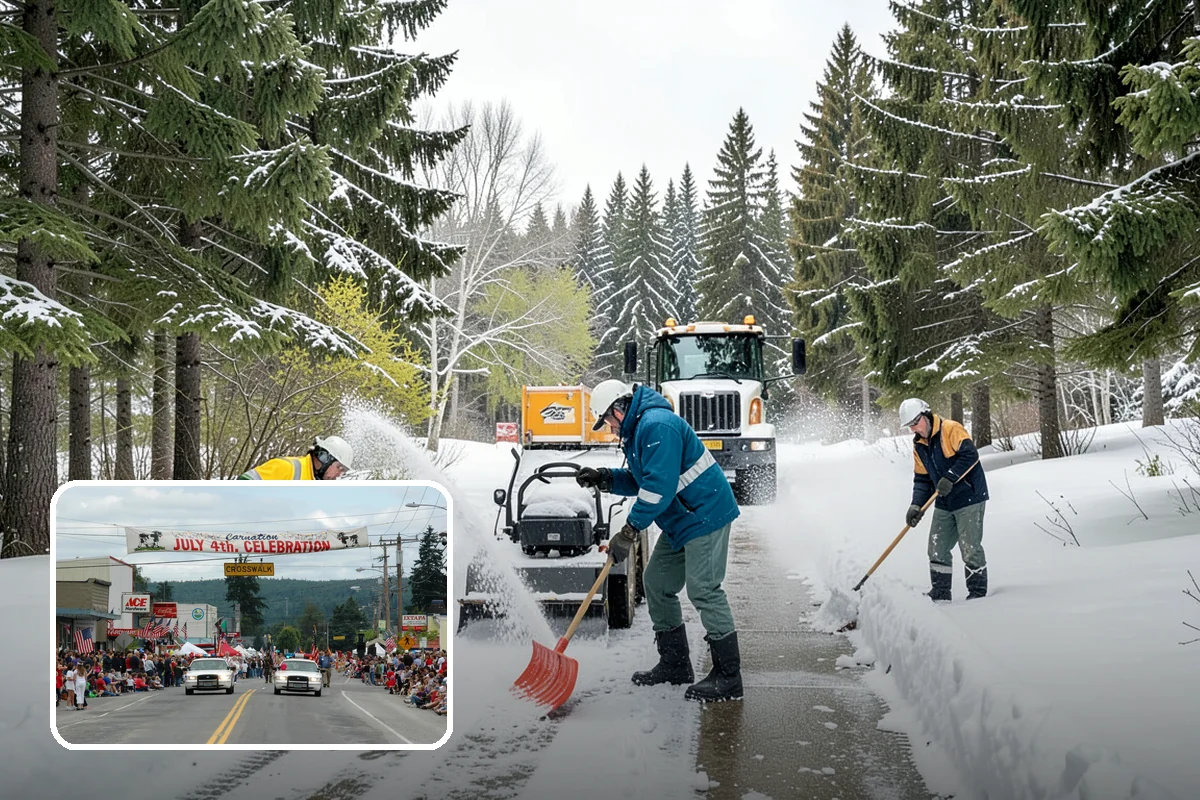 Senior Living Community Parking Lot Snow Removal in Carnation, King County, WA - Residents and visitors cross cleared, deiced surfaces to reduce falls