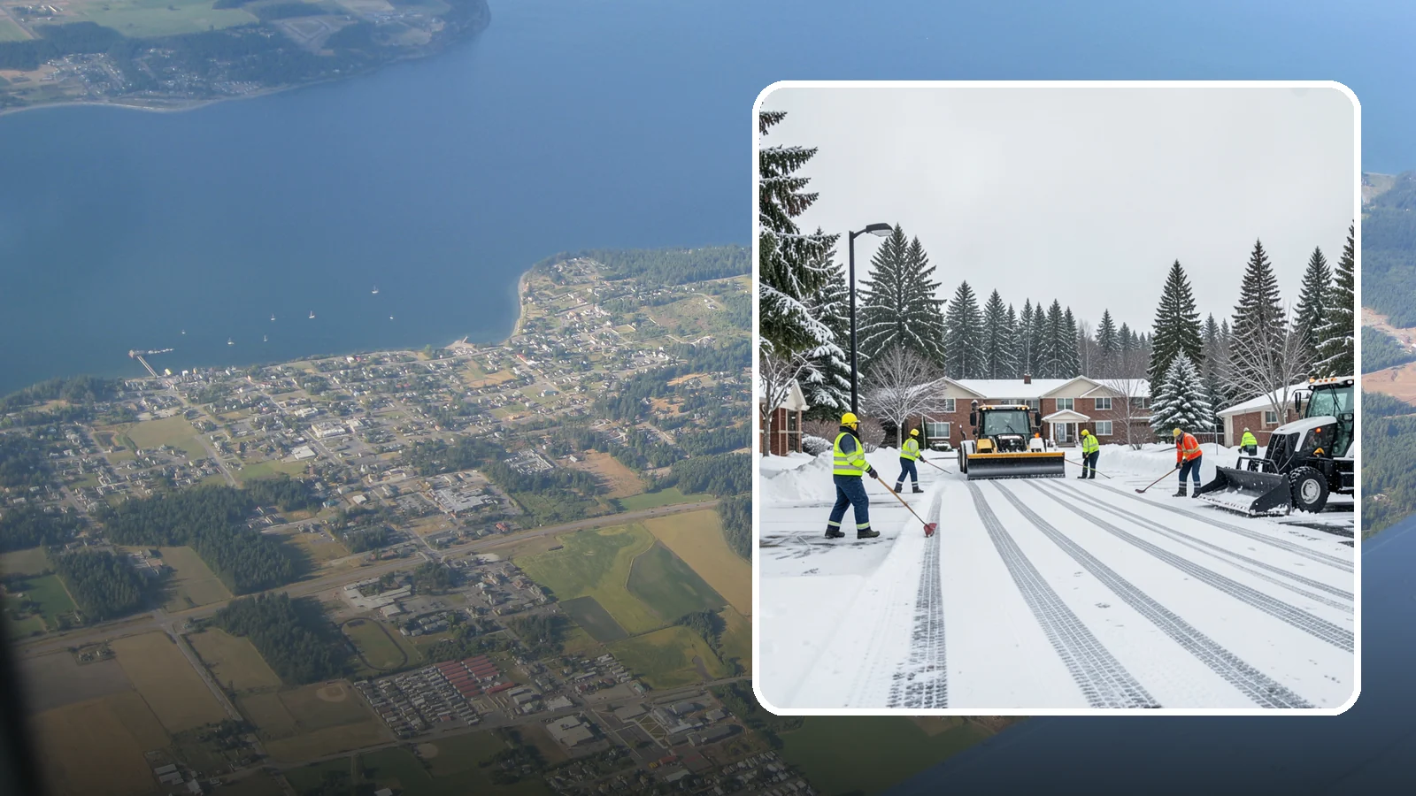 Senior Living Community Parking Lot Snow Removal in Coupeville, Island County, WA - We clear senior living lots with extra care for residents, visitors, and ambulances during Western Washington winters.