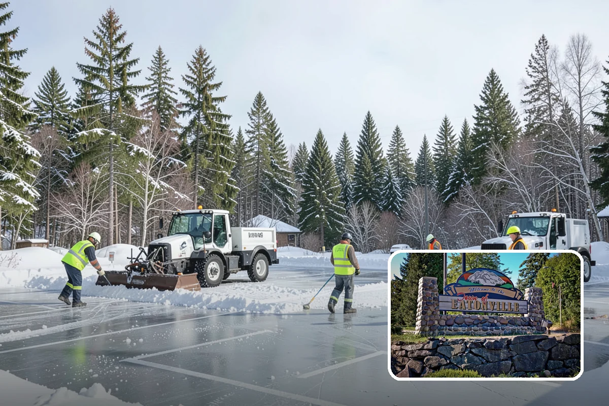 Senior Living Community Parking Lot Snow Removal in Eatonville, Pierce County, WA - Residents and visitors cross cleared, deiced surfaces to reduce falls
