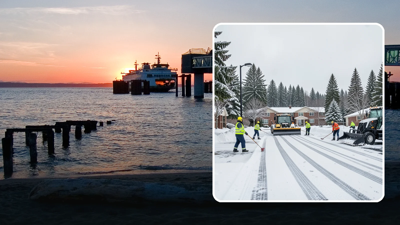 Senior Living Community Parking Lot Snow Removal in Edmonds, Snohomish County, WA - We clear senior living lots with extra care for residents, visitors, and ambulances during Western Washington winters.