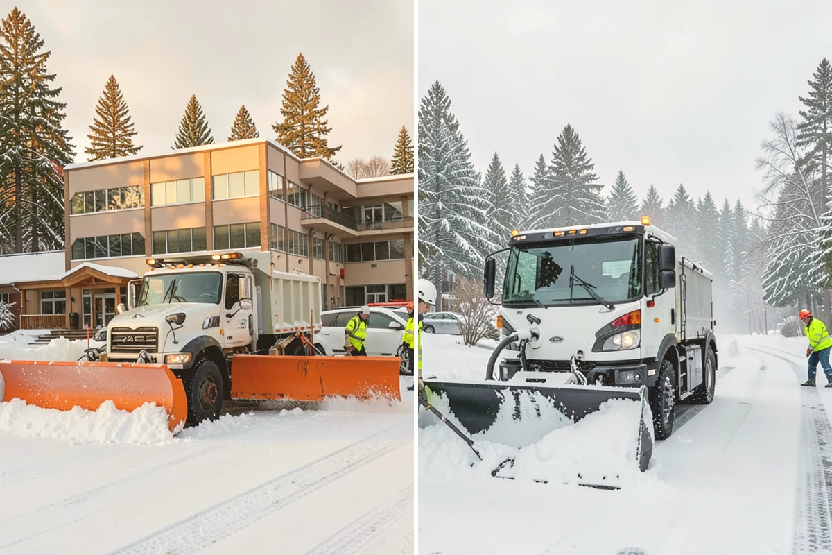 Senior Living Community Parking Lot Snow Removal in Edmonds, Snohomish County, WA - Identify ambulance routes, ADA spaces, and covered entries with staff