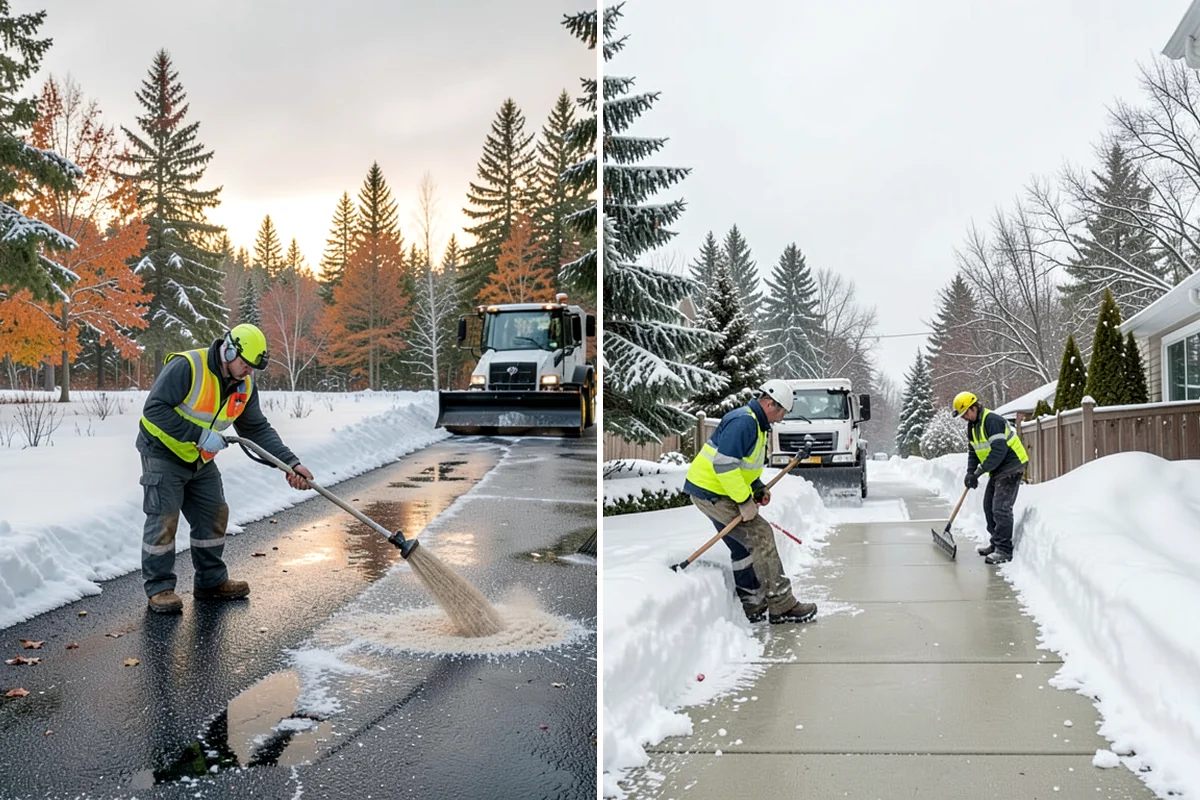 Senior Living Community Parking Lot Snow Removal in Enumclaw, King County, WA - Identify ambulance routes, ADA spaces, and covered entries with staff