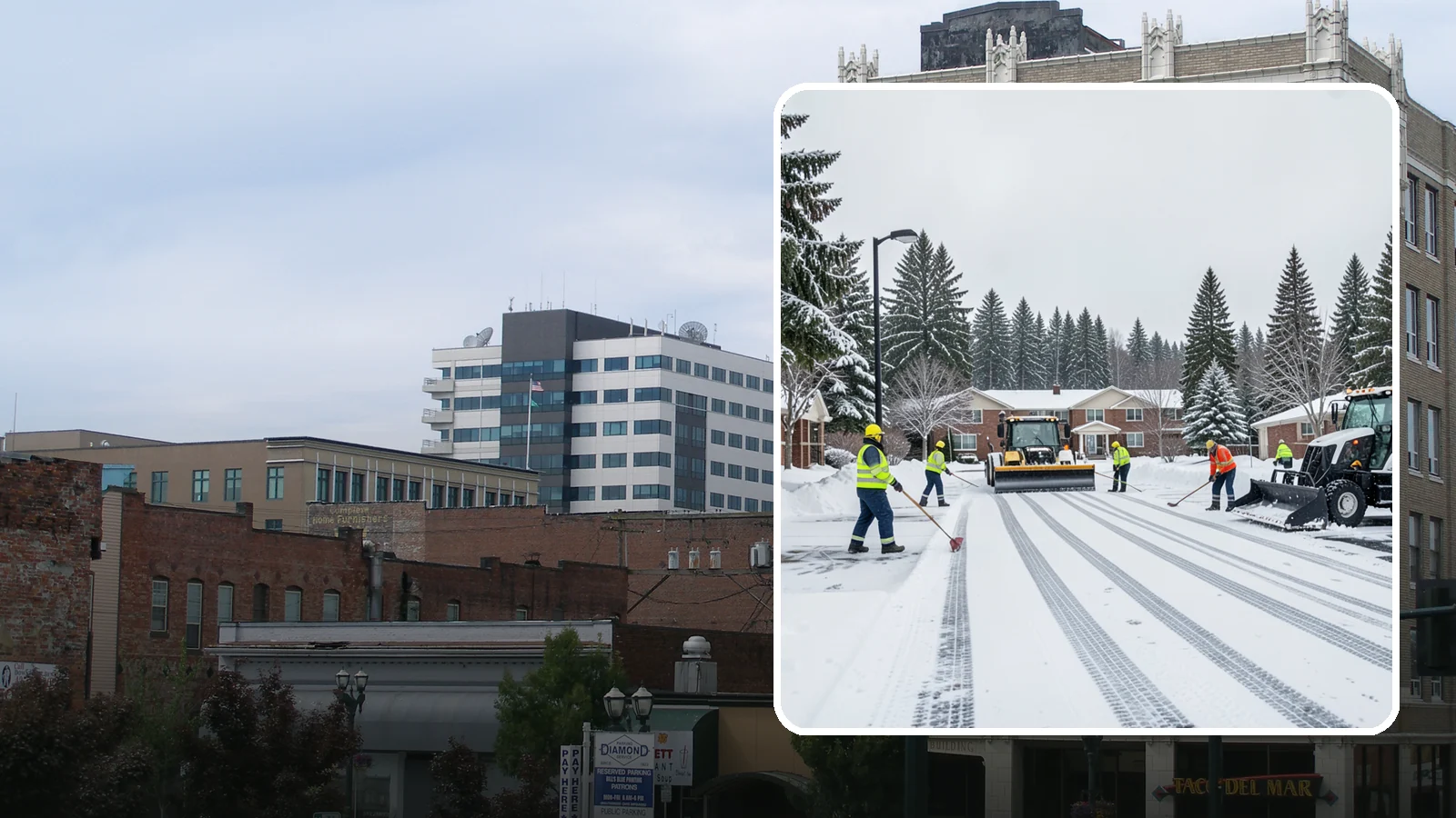 Senior Living Community Parking Lot Snow Removal in Everett, Snohomish County, WA - We clear senior living lots with extra care for residents, visitors, and ambulances during Western Washington winters.