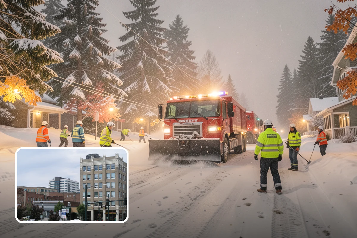 Senior Living Community Parking Lot Snow Removal in Everett, Snohomish County, WA - Residents and visitors cross cleared, deiced surfaces to reduce falls