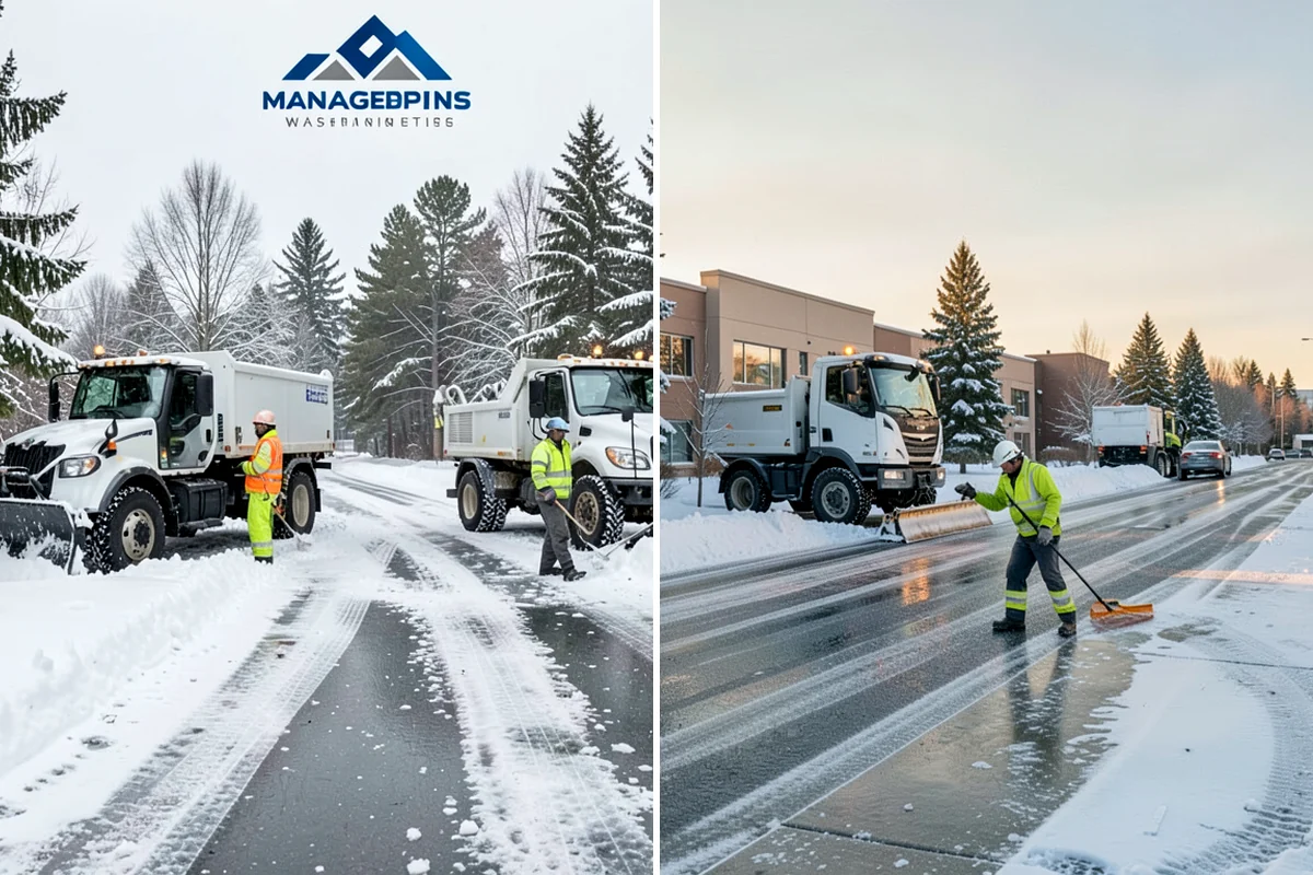 Senior Living Community Parking Lot Snow Removal in Everett, Snohomish County, WA - Identify ambulance routes, ADA spaces, and covered entries with staff
