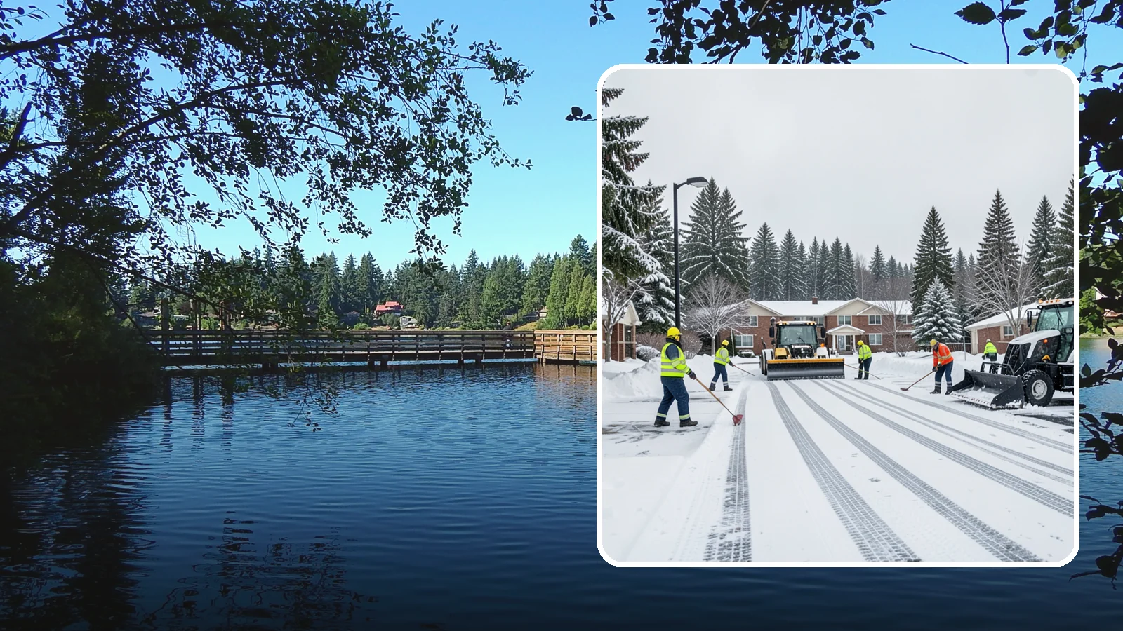 Senior Living Community Parking Lot Snow Removal in Federal Way, King County, WA - We clear senior living lots with extra care for residents, visitors, and ambulances during Western Washington winters.