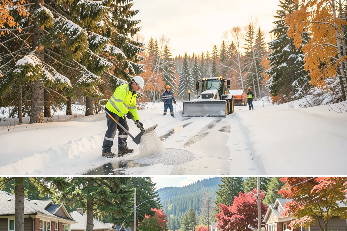 Senior Living Community Parking Lot Snow Removal in Hunts Point, King County, WA - Senior living lots in the Puget Sound region need the most careful service from December through February, when freeze-thaw ice...