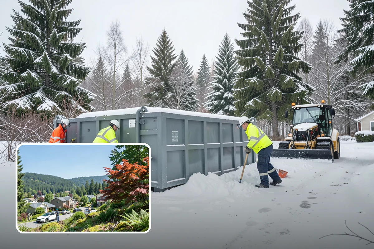 Senior Living Community Parking Lot Snow Removal in Index, Snohomish County, WA - Residents and visitors cross cleared, deiced surfaces to reduce falls