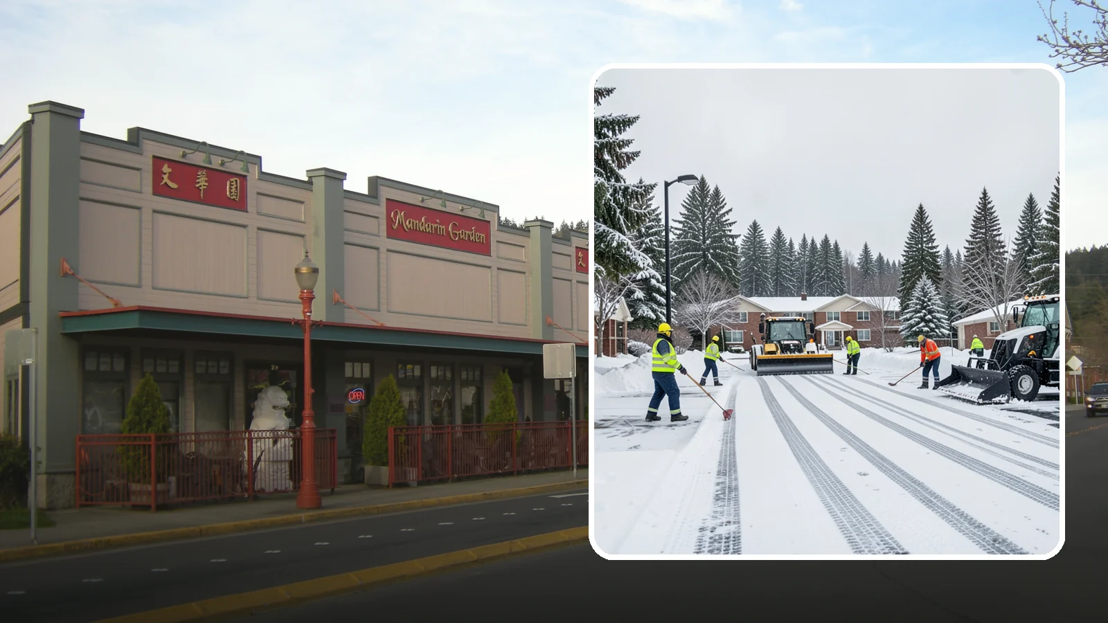 Senior Living Community Parking Lot Snow Removal in Issaquah, King County, WA - We clear senior living lots with extra care for residents, visitors, and ambulances during Western Washington winters.