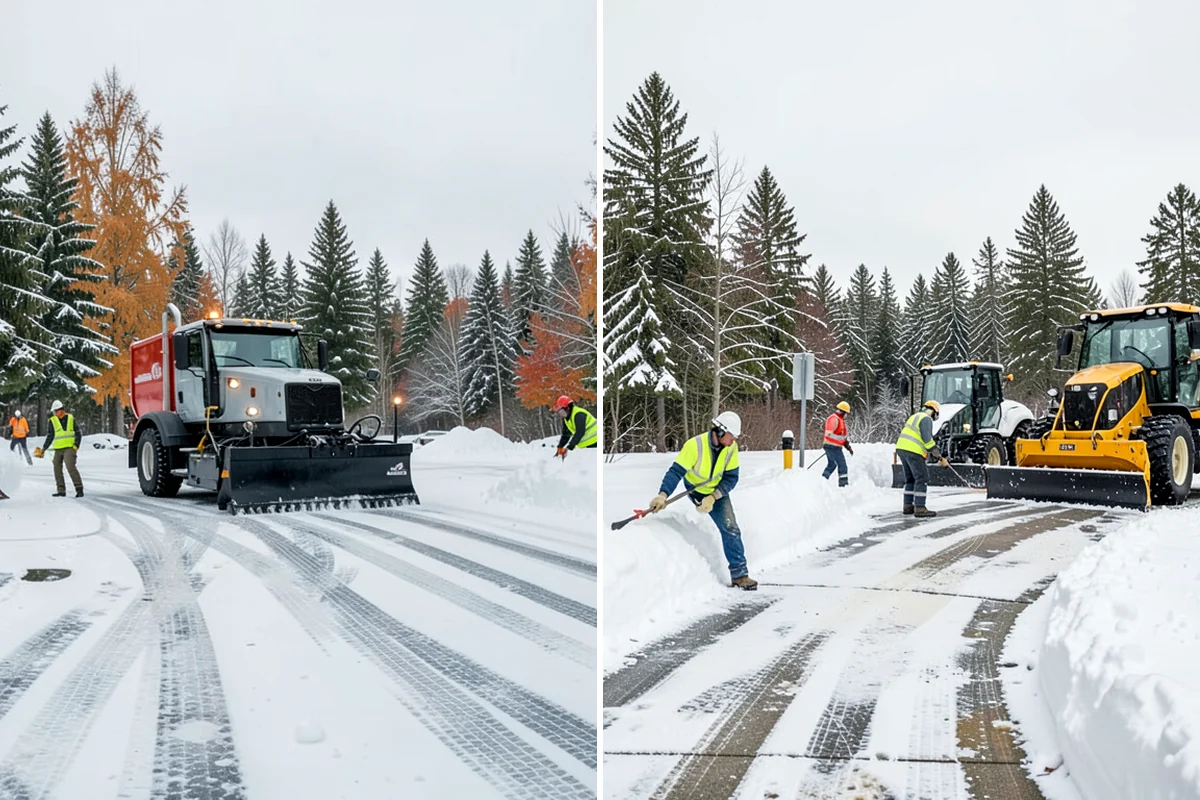 Senior Living Community Parking Lot Snow Removal in Kenmore, King County, WA - Identify ambulance routes, ADA spaces, and covered entries with staff