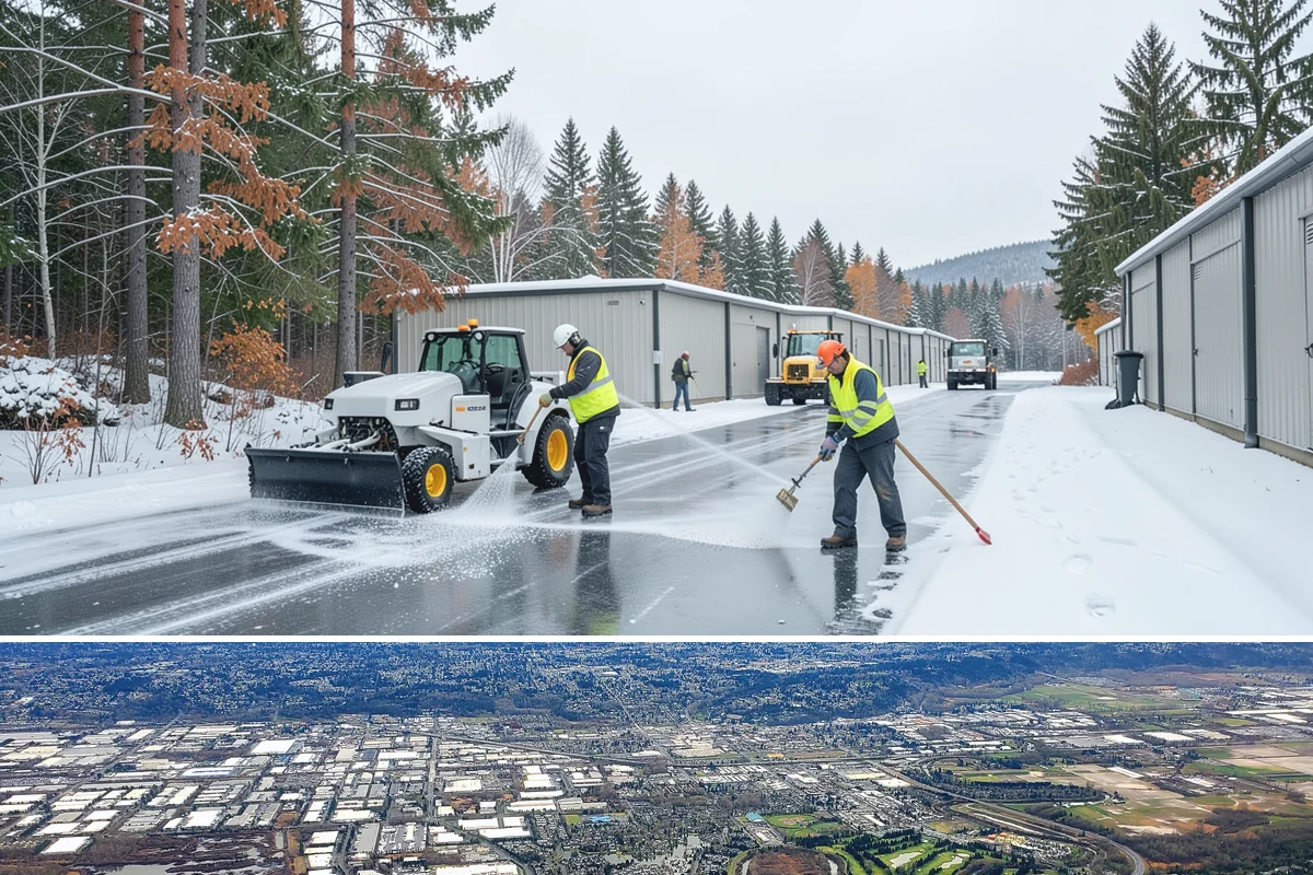 Senior Living Community Parking Lot Snow Removal in Kent, King County, WA - Senior living lots in the Puget Sound region need the most careful service from December through February, when freeze-thaw ice...