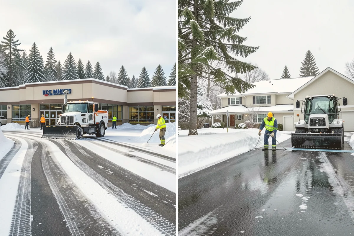 Senior Living Community Parking Lot Snow Removal in Kirkland, King County, WA - Identify ambulance routes, ADA spaces, and covered entries with staff