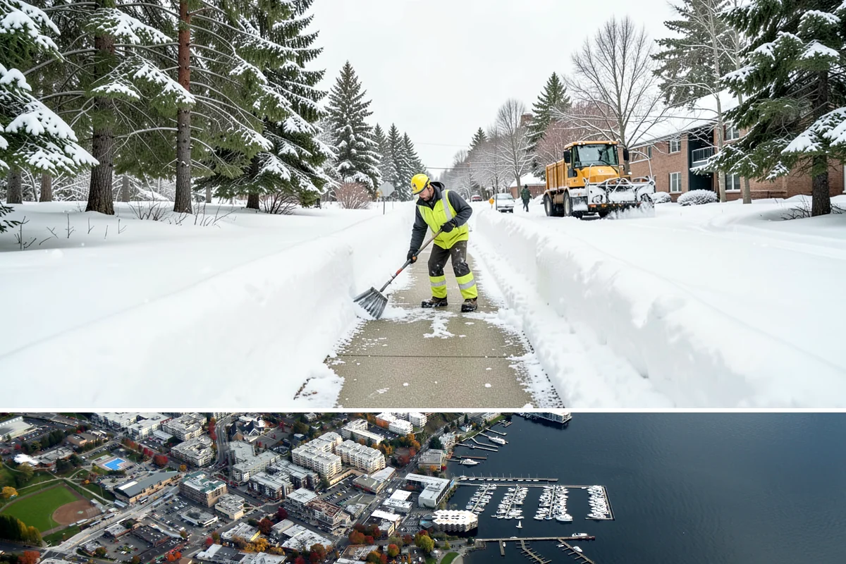 Senior Living Community Parking Lot Snow Removal in Kirkland, King County, WA - Senior living lots in the Puget Sound region need the most careful service from December through February, when freeze-thaw ice...
