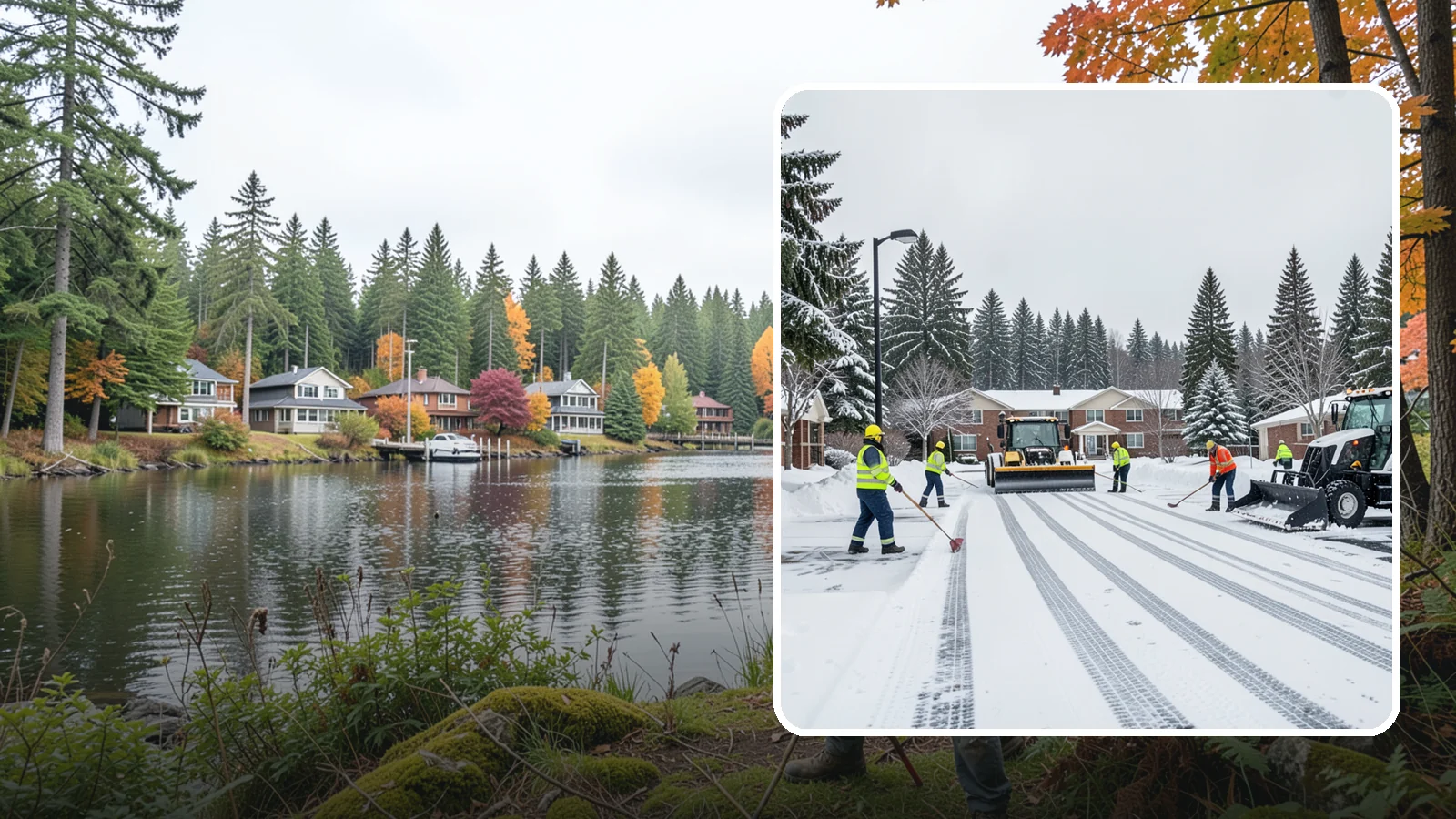Senior Living Community Parking Lot Snow Removal in La Conner, Skagit County, WA - We clear senior living lots with extra care for residents, visitors, and ambulances during Western Washington winters.