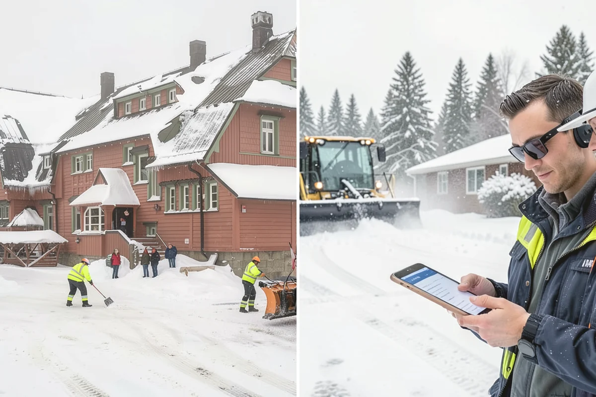 Senior Living Community Parking Lot Snow Removal in La Conner, Skagit County, WA - Identify ambulance routes, ADA spaces, and covered entries with staff