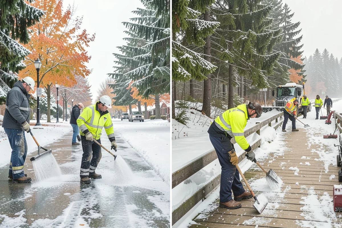 Senior Living Community Parking Lot Snow Removal in Lake Stevens, Snohomish County, WA - Identify ambulance routes, ADA spaces, and covered entries with staff