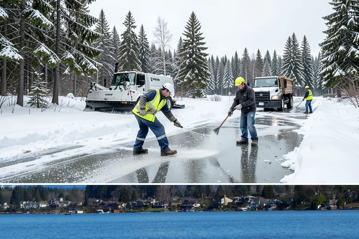 Senior Living Community Parking Lot Snow Removal in Lake Stevens, Snohomish County, WA - Senior living lots in the Puget Sound region need the most careful service from December through February, when freeze-thaw ice...
