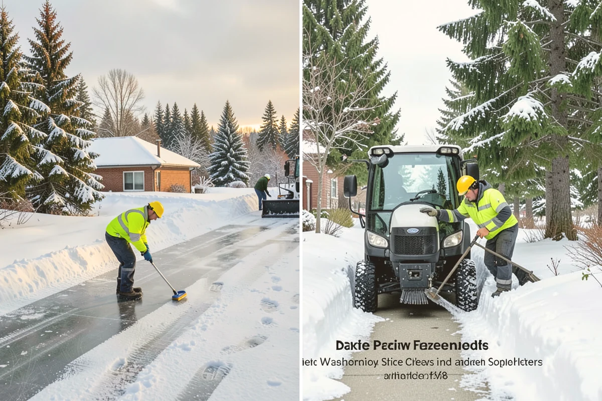 Senior Living Community Parking Lot Snow Removal in Langley, Island County, WA - Identify ambulance routes, ADA spaces, and covered entries with staff